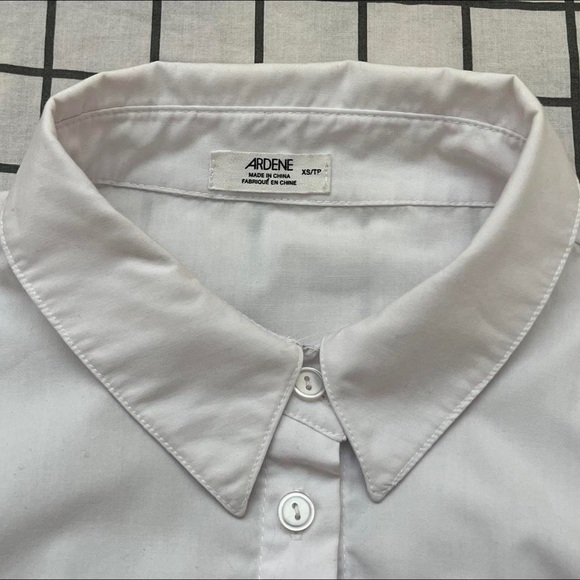 y2k white cropped blouse flannel button top - Picture 5 of 5